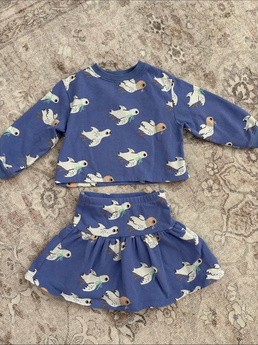 H&M Blue Bird Print Kids Matching Set